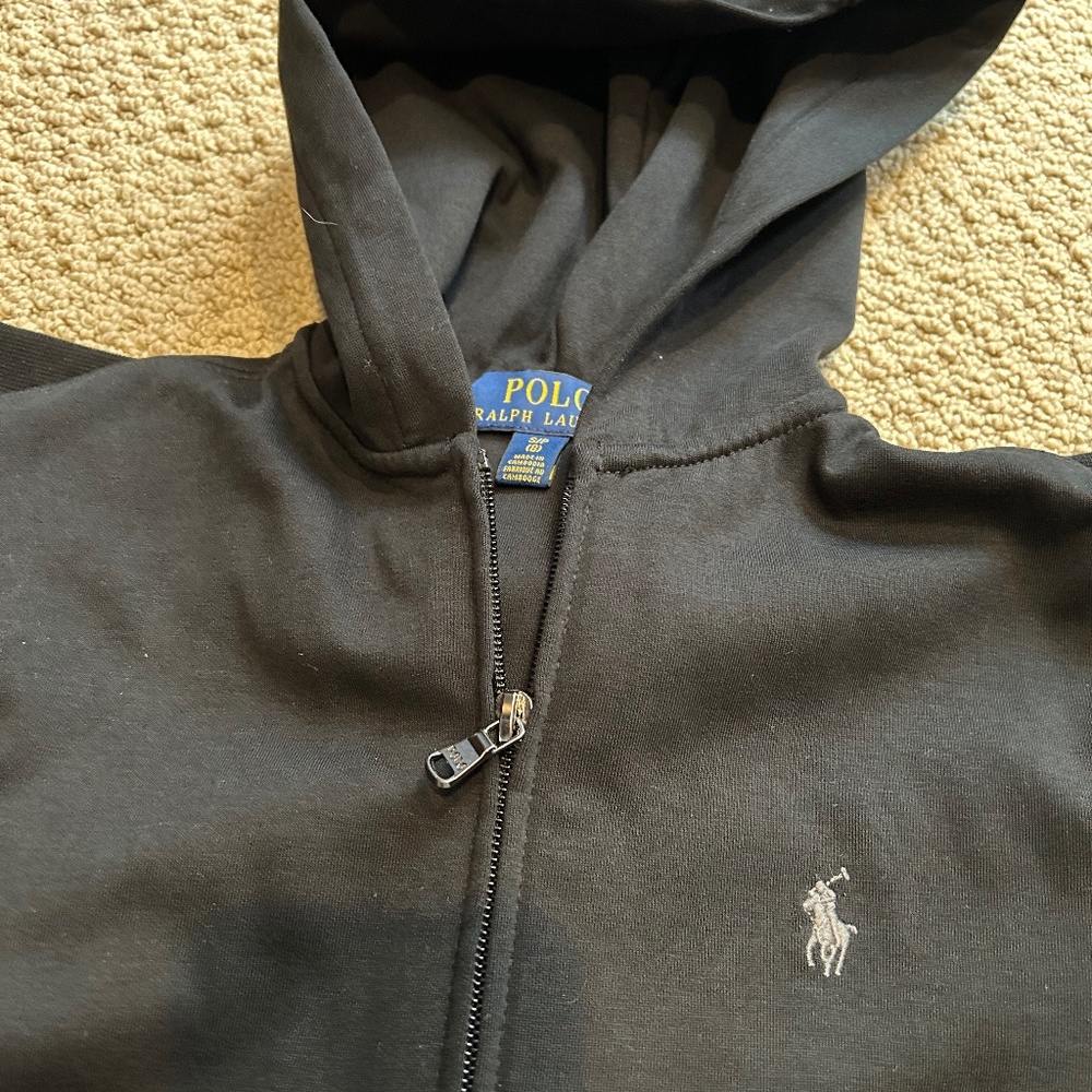 NWOT Polo Ralph Lauren Black Cotton Hoodie for Boys
